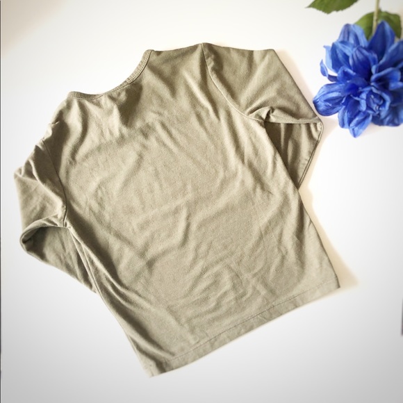 BLU 3T “RUN!! RUN!” OLIVE GREEN LONG SLEEVE SHIRT - Picture 4 of 4